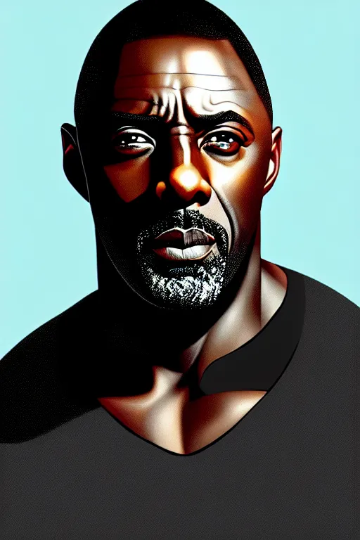 Prompt: Idris Elba portrait by Artgerm and WLOP