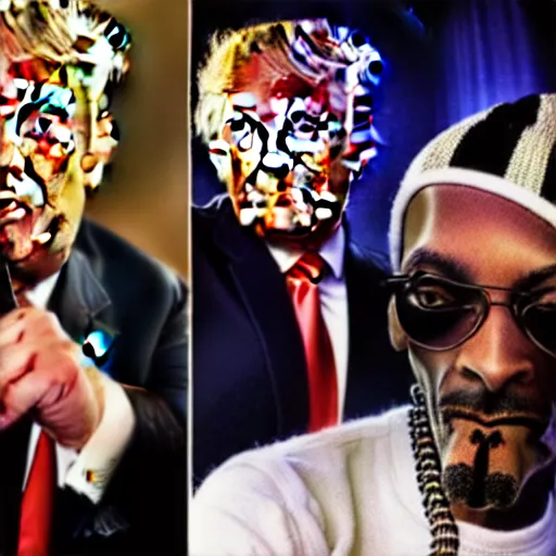 Prompt: donald trump smoking weed with snoop dogg