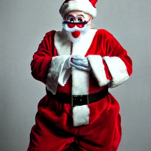 Prompt: santa as a clown