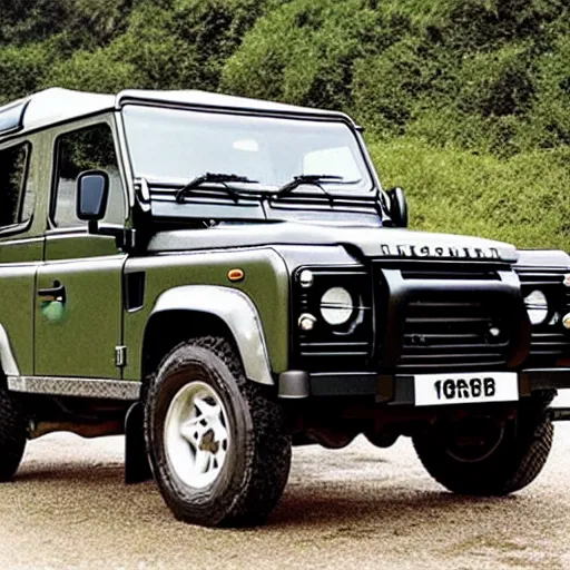 Image similar to Mike tyson driving a Land Rover Defender 110 (1985)