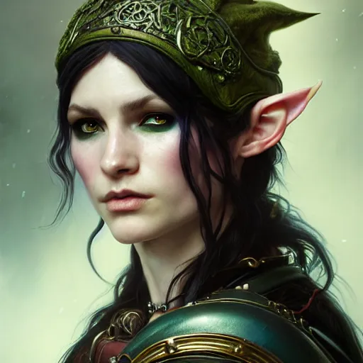 Prompt: portrait painting of a punk elven bard with green eyes and snow white fur, ultra realistic, concept art, intricate details, eerie, highly detailed, photorealistic, octane render, 8 k, unreal engine. art by artgerm and greg rutkowski and charlie bowater and magali villeneuve and alphonse mucha