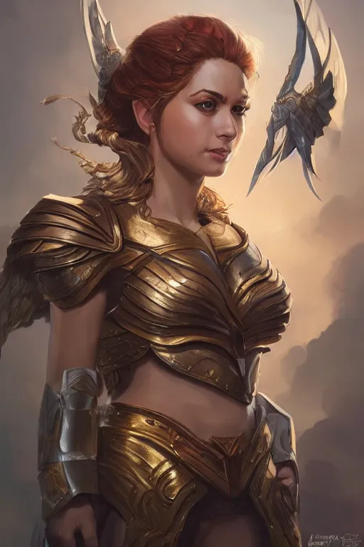 Image similar to amazon valkyrie athena, d & d, fantasy, portrait, highly detailed, headshot, digital painting, trending on artstation, concept art, sharp focus, illustration, art by artgerm and greg rutkowski and magali villeneuve