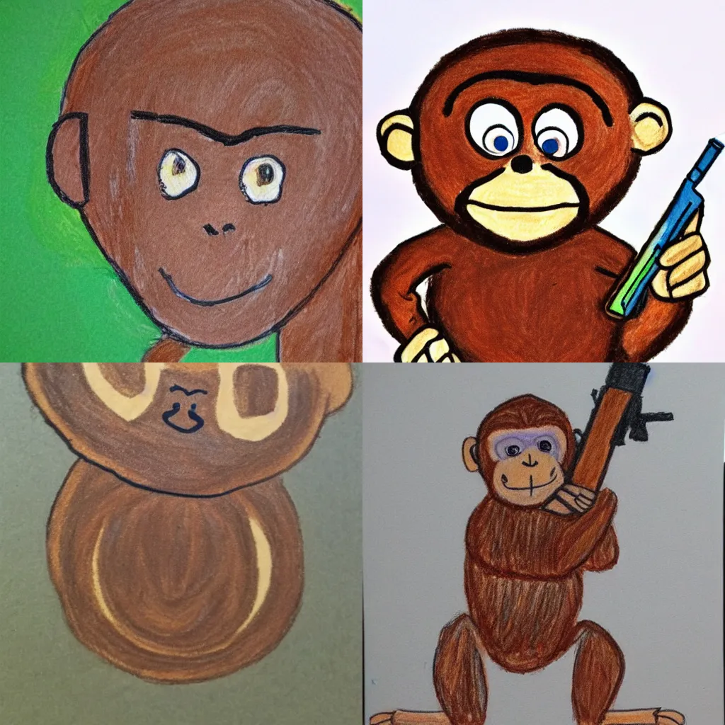 1,821 Pencil Drawing Monkey Images, Stock Photos, 3D objects, & Vectors |  Shutterstock