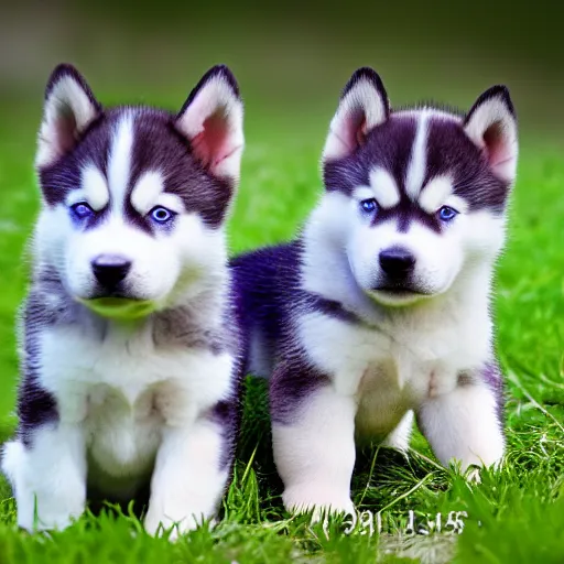 Image similar to High definition photo of husky puppies, 8k resolution, award winning, cute, nature photography