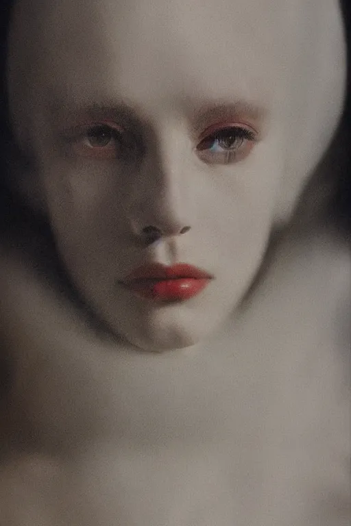 Image similar to hyperrealism close - up fashion portrait by roversi photo from the holy mountain by alejandro jodorowsky in style of francisco goya