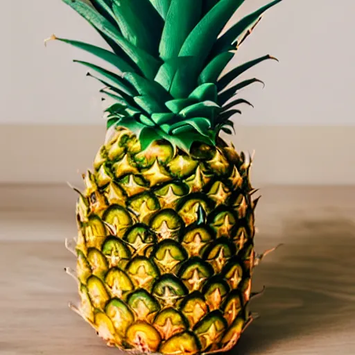 Prompt: product photo of a pineapple designed as a rocket weapon, highly detailed, balanced colors