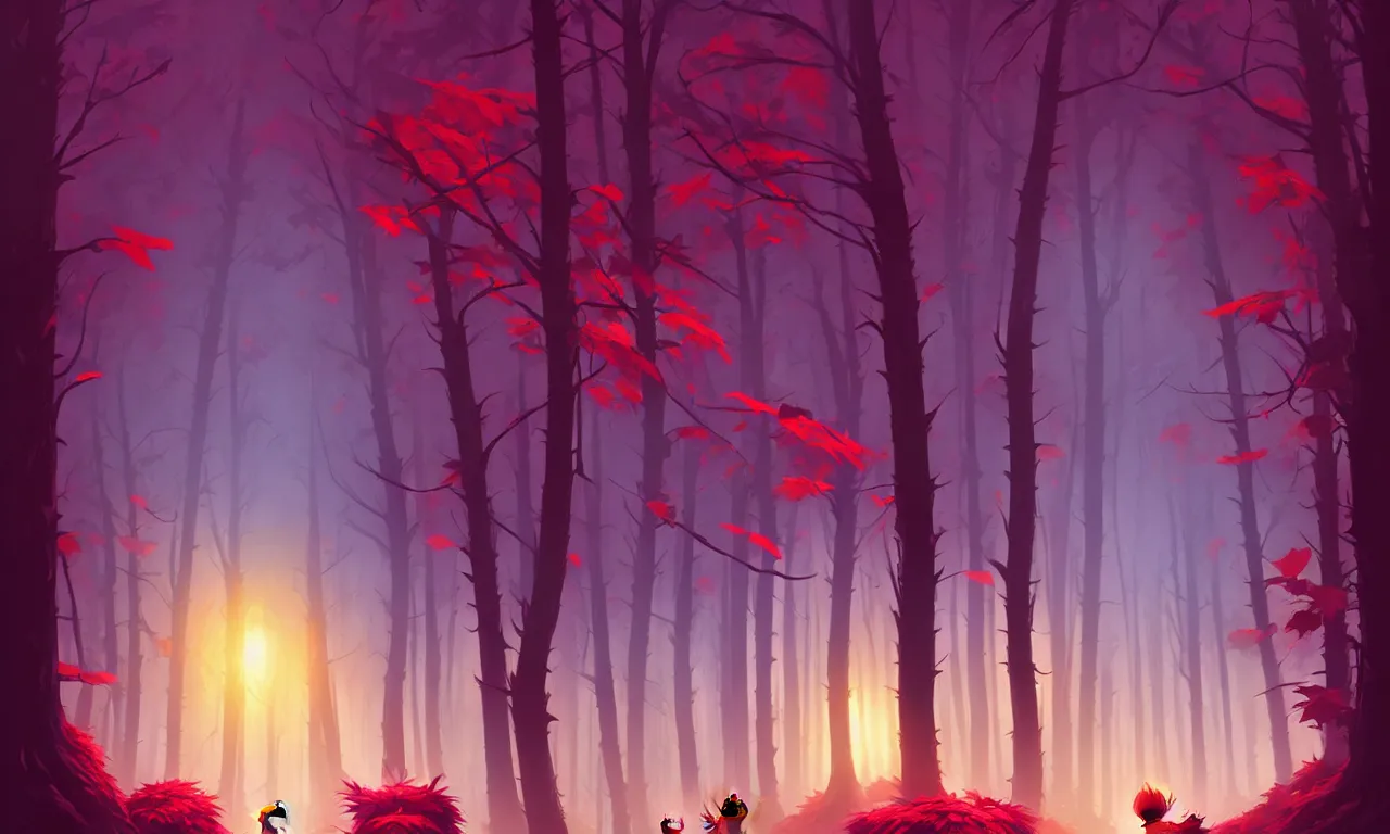 Prompt: Dark forest large strawberries, vector art, behance hd by Jesper Ejsing, by RHADS, Makoto Shinkai and Lois van baarle, ilya kuvshinov, rossdraws global illumination