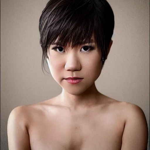 Prompt: like dust, magic gathers in overlooked places, photorealistic portrait of yuja wang. absolutely stunning!, sitting on the stairs to a palace, beautiful omnipotent goddess, symmetrical perfect face, porcelain skin, ultra - detailed, digital art, unreal engine 5, 8 k