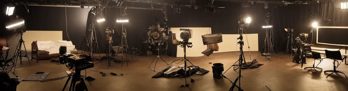 Prompt: photo of a movie set, studio, movie set, realistic, studio lighting