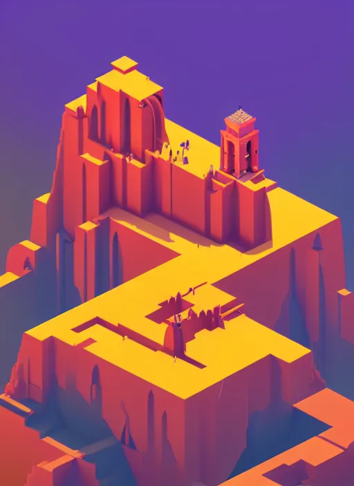 Prompt: a low poly isometric render of karnataka in the style of monument valley, intricate, elegant, smooth shading, soft lighting, illustration, simple, solid shapes, by magali villeneuve, jeremy lipkin and michael garmash, rob rey and kentaro miura style, octane render