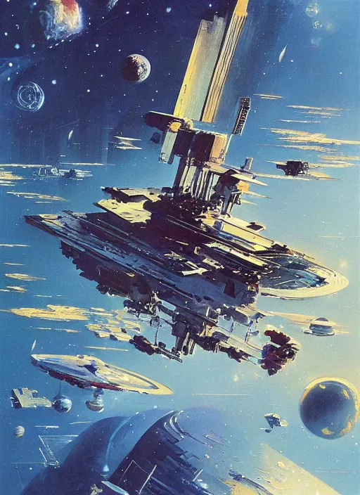 Image similar to spacious bg. minimalistic piece. simplified environment. lonely cosmos. single ship as main subject. masterpiece book cover illustration by the great famous sci - fi artist john berkey.