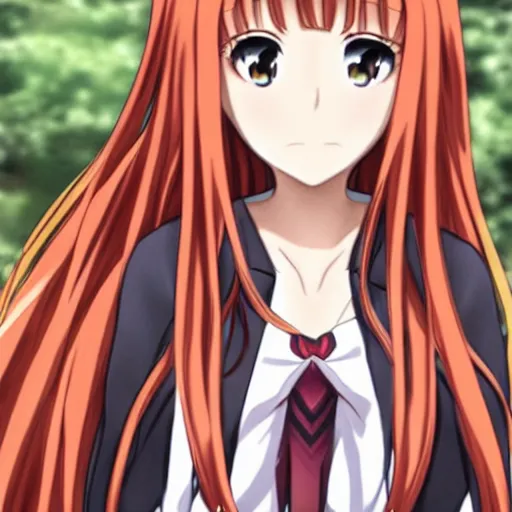 Image similar to Horo from the anime Spice and Wolf, beautiful portrait