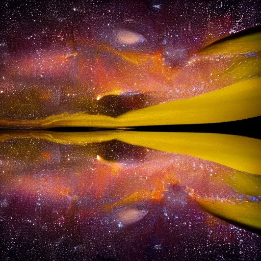 Image similar to beautiful close - up of iris with reflection of milky way inside pupic, macro photography