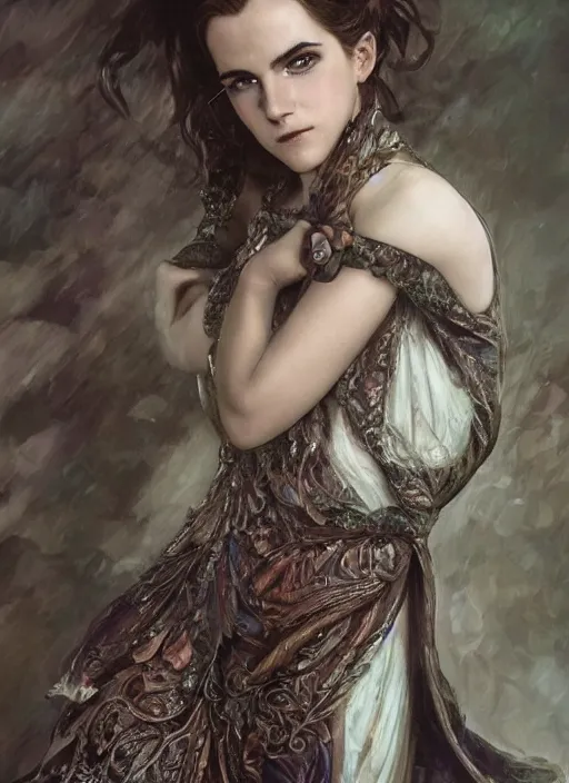 Prompt: Emma Watson photo photorealistic photograph as God of Beautifully, full body shot, cute, fantasy, intricate, elegant, highly detailed, digital painting, 4k, HDR, concept art, smooth, sharp focus, illustration, art by alphonse mucha,artgerm, H R Giger