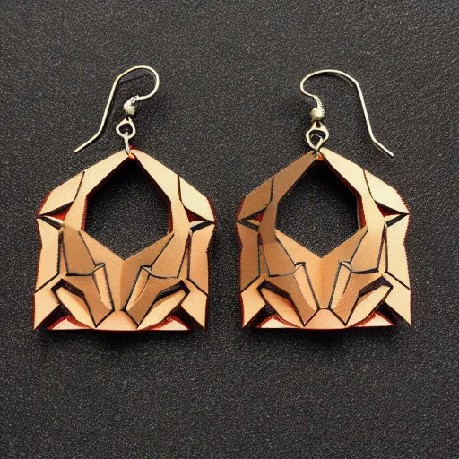 Image similar to lasercut segmented 2d earrings, from world of warcraft