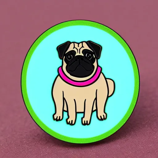 Image similar to cute pug enamel pin design