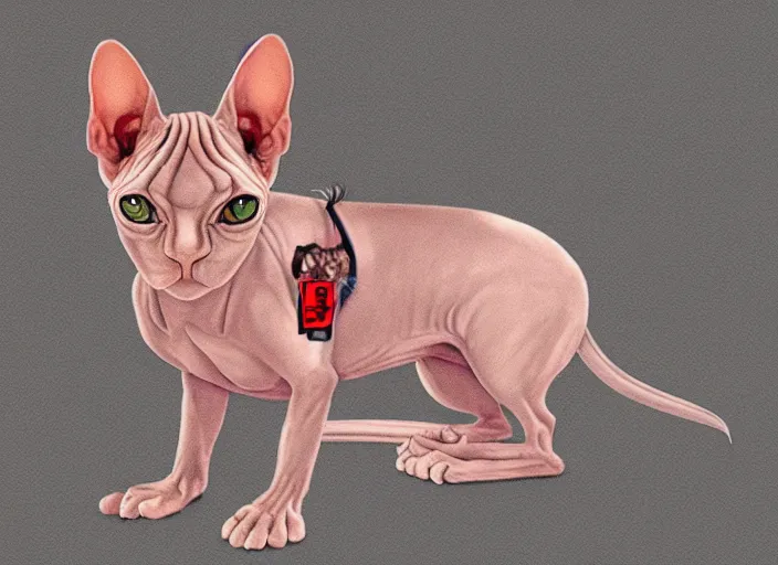 Prompt: sphynx cat as a samurai