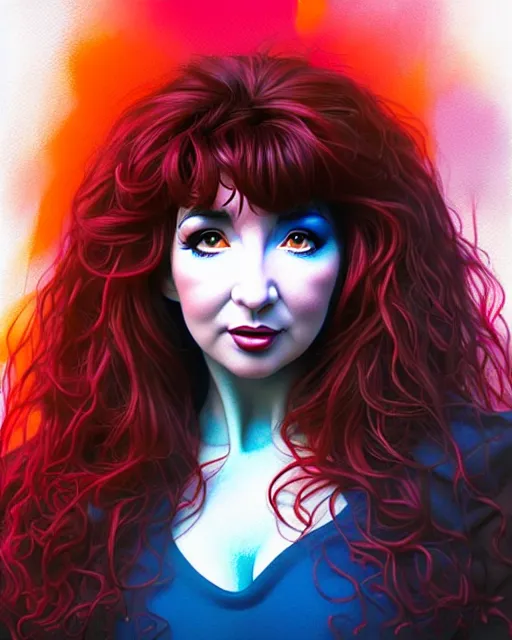 Prompt: richly detailed color illustration kate bush illustrated by artgerm and mina petrovic and timothy kong and marina federovna. 3 - d shadowing