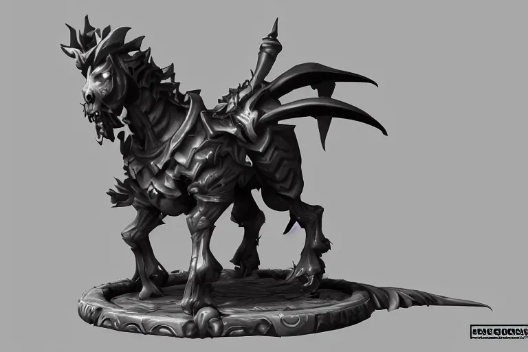 Image similar to 3d sculpt of an evil undead carousel horse, artstaton, League of Legends, overwatch, digital illustration, dark souls, lord of the rings