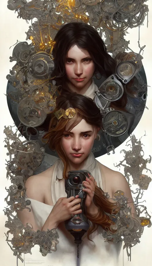 Prompt: crazy inventor, sweaty, insane, intricate, highly detailed, digital painting, artstation, concept art, smooth, sharp focus, illustration, Unreal Engine 5, 8K, art by artgerm and greg rutkowski and alphonse mucha