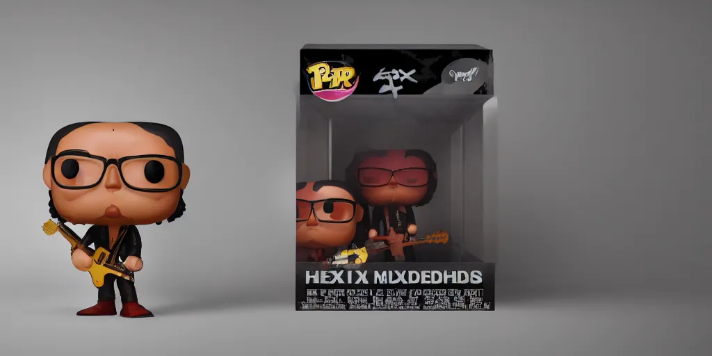 Image similar to funko of jimi hendrix, max resolution, high contrast, cinematic, light cinematic, volumetric, realistic, cinematic lighting, octane render, hyper realistic