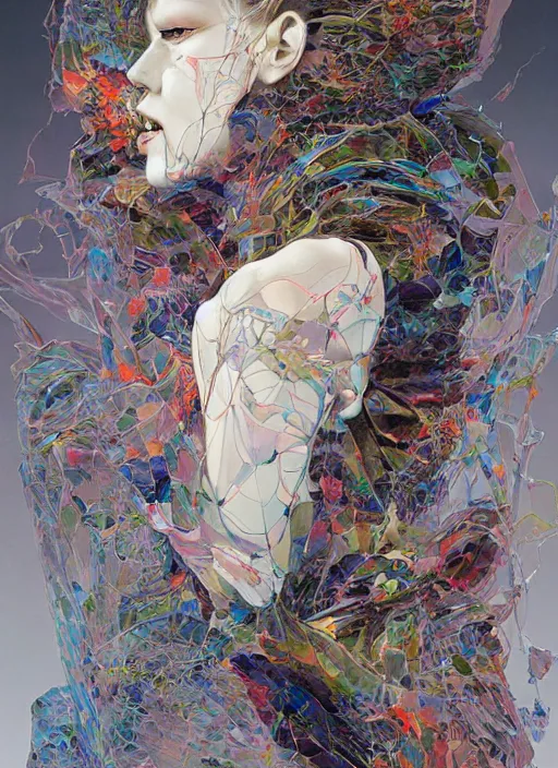 Image similar to monumental portrait soft light painted by yoshitaka amano, and erik jones, inspired by james jean, smooth texture, intricate oil painting, high detail illustration, sharp high detail, manga and anime 1 9 9 9