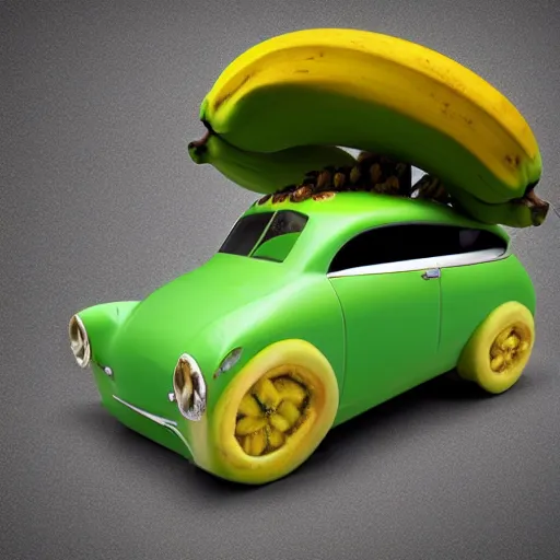 Image similar to car made of bananas, photorealistic, surreal