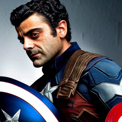 Prompt: Oscar Isaac as Captain America