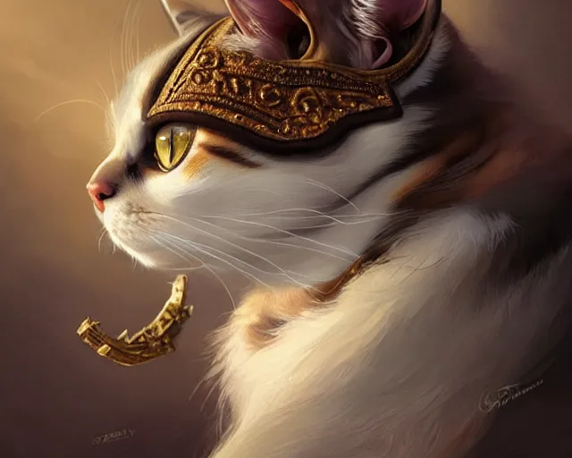 Prompt: a cat with the head of a dog and a body of a dog, deep focus, d & d, fantasy, intricate, elegant, highly detailed, digital painting, artstation, concept art, matte, sharp focus, illustration, hearthstone, art by artgerm and greg rutkowski and alphonse mucha