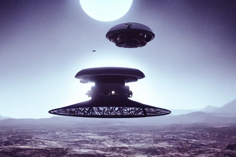 Image similar to leaked top secret footage of an ufo, vintage old shot with an old camera, intricate details, eerie, highly detailed, photorealistic, octane render, 8 k, unreal engine.