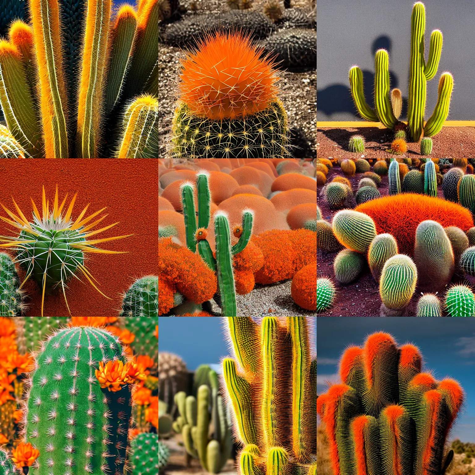 Long Shot Photo Of An Orange Coloured Cactus 4k Ultra Stable 