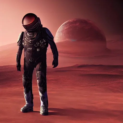 Image similar to elon musk in cyberpunk style on mars digital art very detailed 4 k detailed super realistic