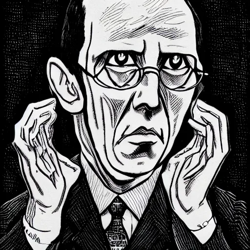 Prompt: howard philips lovecraft in the style of junji ito