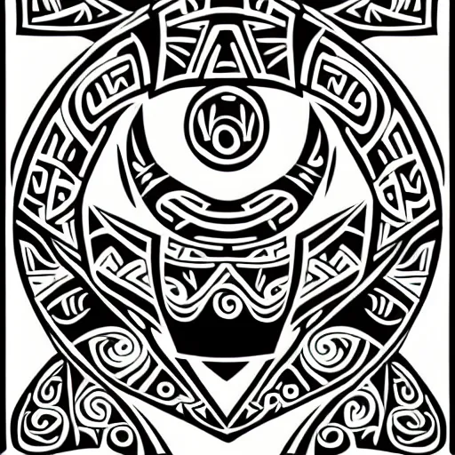 Prompt: maori tribal tattoo vector image
