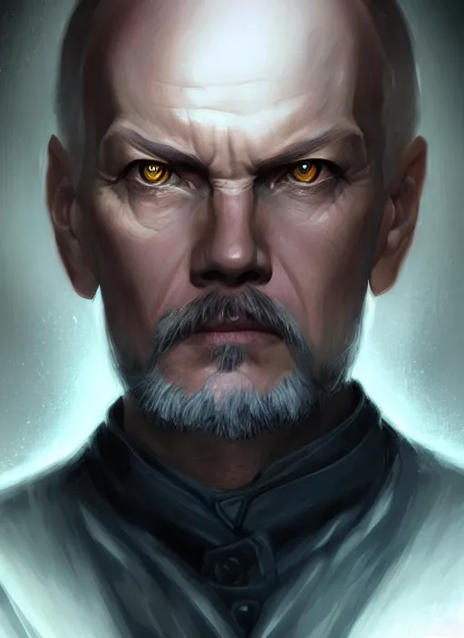 Prompt: « a portrait o cyberpunk vladimir lenin, glowing eyes, a digital painting by charlie bowater, featured on cgsociety, fantasy art, behance hd, wiccan, artstation hd »