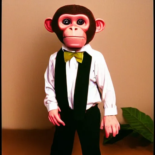 Image similar to Monkey in a suit, vintage photo in 1980s