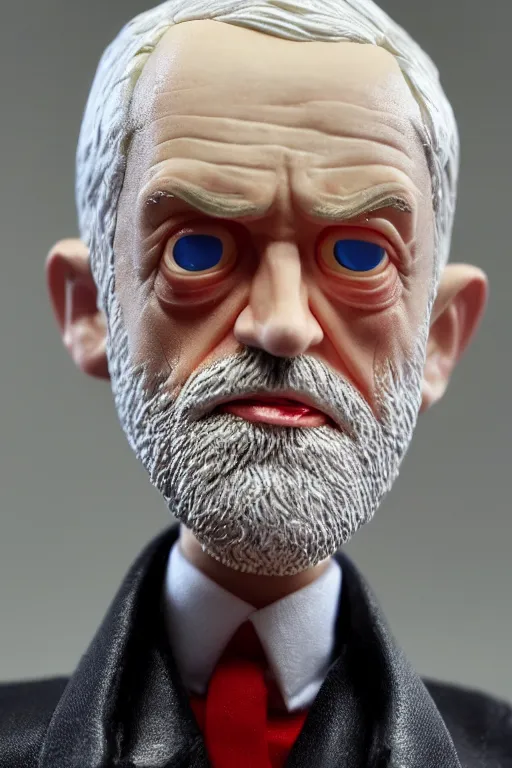 Prompt: a jeremy corbyn action figure, product photo, highly detailed, hd, 4 k