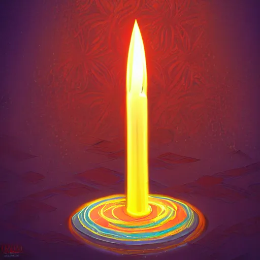 Prompt: glowing candle symmetrical, highly detailed, digital art, sharp focus, trending on art station, anime art style