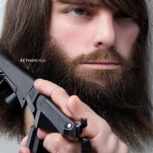 Image similar to ak-47 growing hair