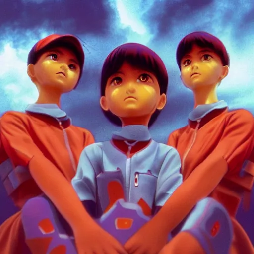 Image similar to angels in the outfield, in the style of grand chamaco and stanley kubrick, inspired by evangelion, photorealistic, epic, super technical, cinematic still