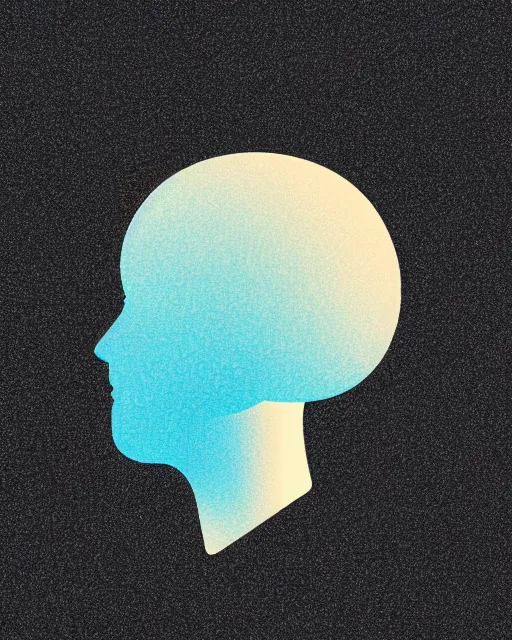 Prompt: minimalist logo icon for a wandering mind perceptual decoupling, inked outline, one person, brain filter pixelated, retro psychology, victo ngai, kilian eng, lois van baarle, behance