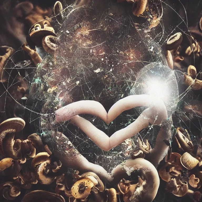 Image similar to double exposure of love, symbols of live, explosion, love is the most relevant theme, love is infinity, love is begin of all, 8 k resolution, artistic mode, artistic, trending on instagram, long exposure, love art, serious, fantasy and dreams vibes, mushrooms style and macro style, spawn, spruce vibes