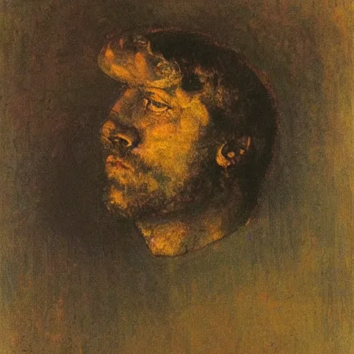 Image similar to A portrait of @hypnos_onc, by Odilon Redon