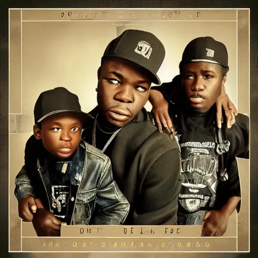 Image similar to g unit album cover with children