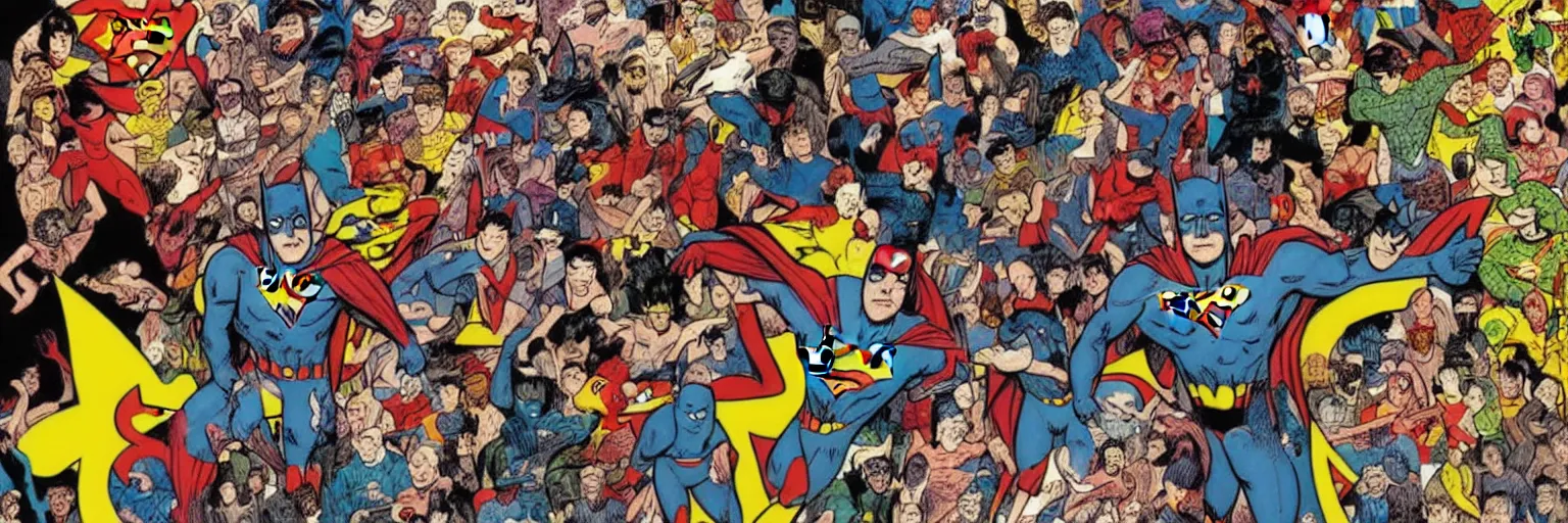 Image similar to abstract comic book art of people, dc comics, modern art,