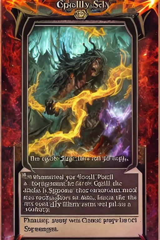 Image similar to spell card, hell song, magic the gathering card, slay the spire card