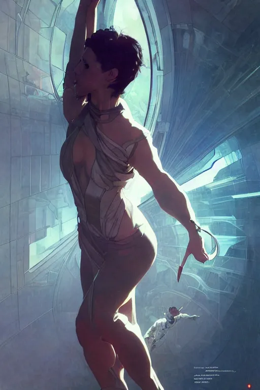 Image similar to using special powers, aeon flux, dynamic pose, intricate, futuristic, fantasy, by stanley artgerm lau, greg rutkowski, alphonse mucha,, thierry mugler, norman rockwell, 3 d,