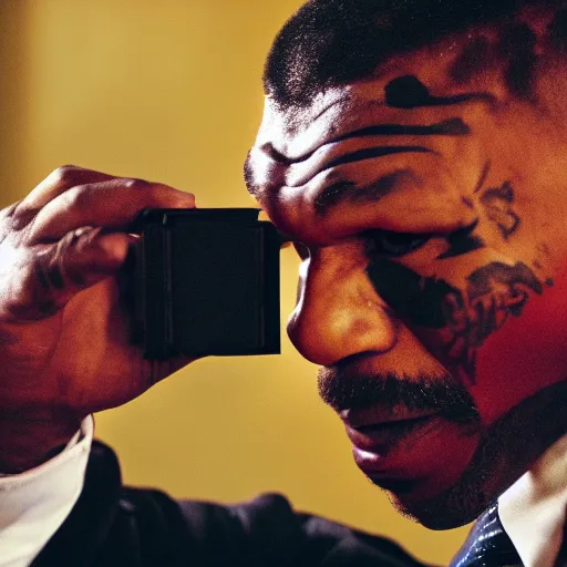 Prompt: a cinematic film still of Mike Tyson holding a Piegeon, 40mm lens, shallow depth of field, close up, split lighting, cinematic