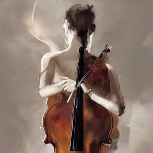 Image similar to body as a cello by greg rutkowski