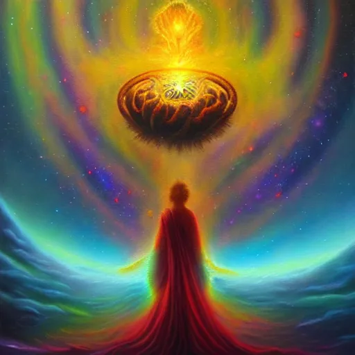 Image similar to great rage, galactic nebular astral realm sacred journey in oil painting, trending on artstation, award winning, emotional, highly detailed surrealist art